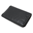 Chanel Camellia CC Logo Key Case Leather Black Silver Key Holder — view 2