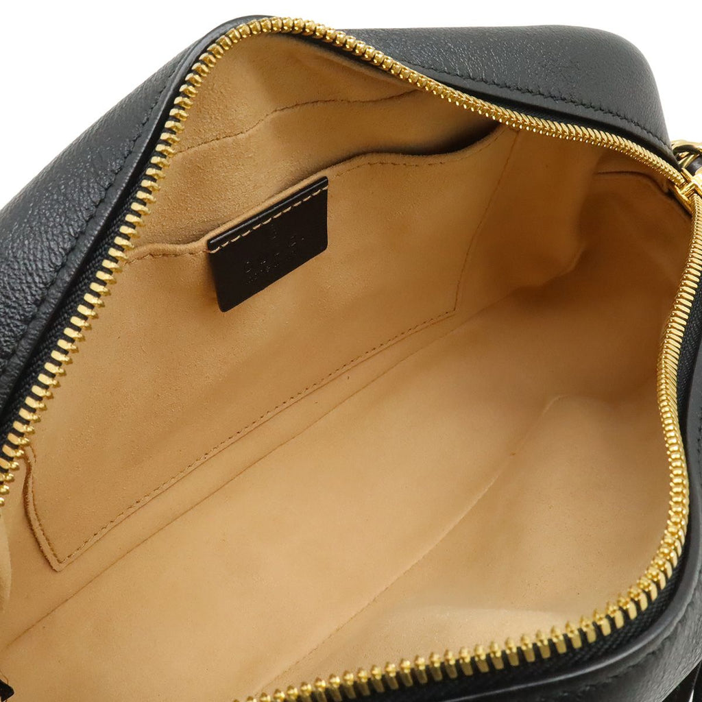 Gucci GG Marmont Canvas Shoulder Bag Pochette Chain Quilted Beige Black Gold — view 7