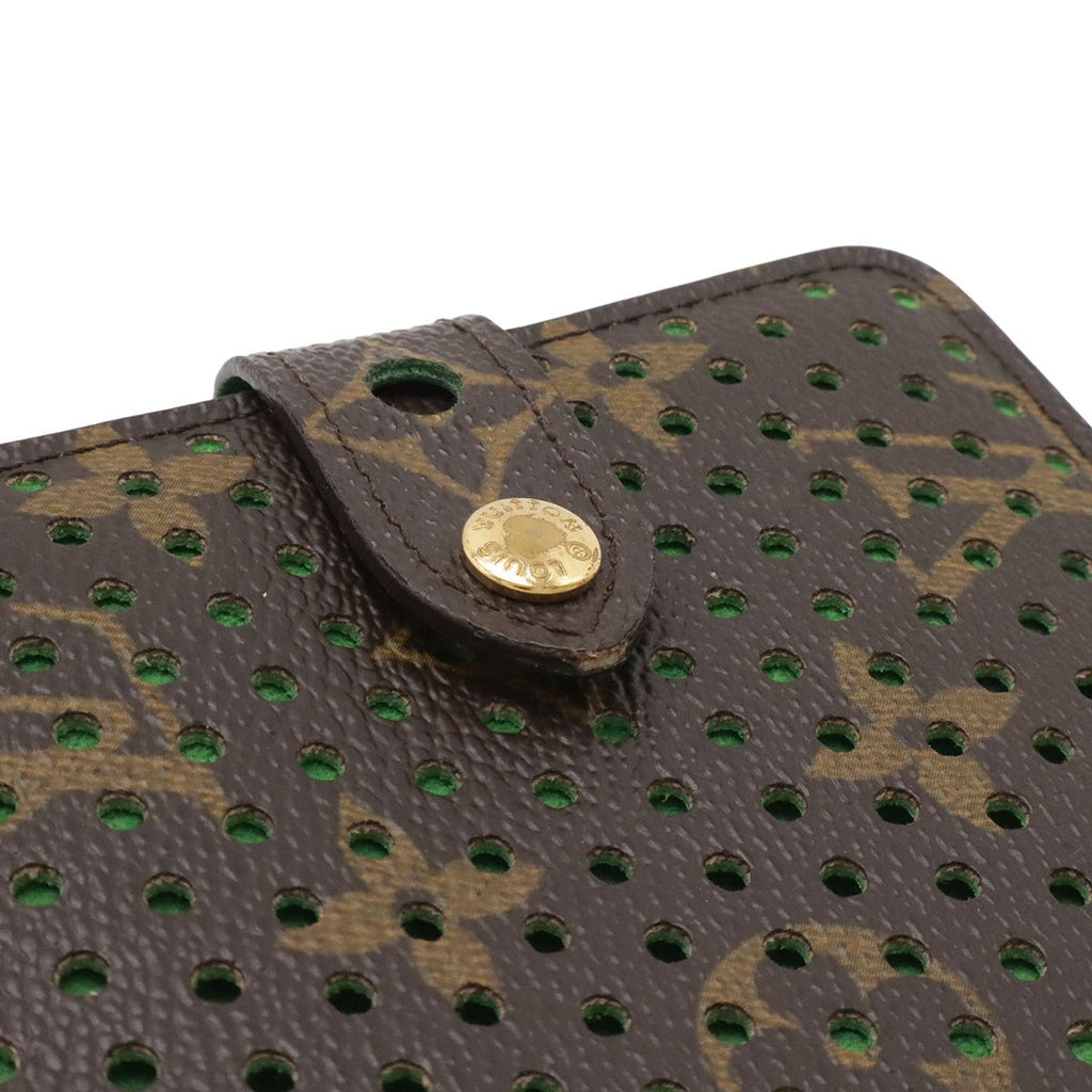 Louis Vuitton Monogram Perforated Compact Zip Bifold Wallet Vert Green — view 4