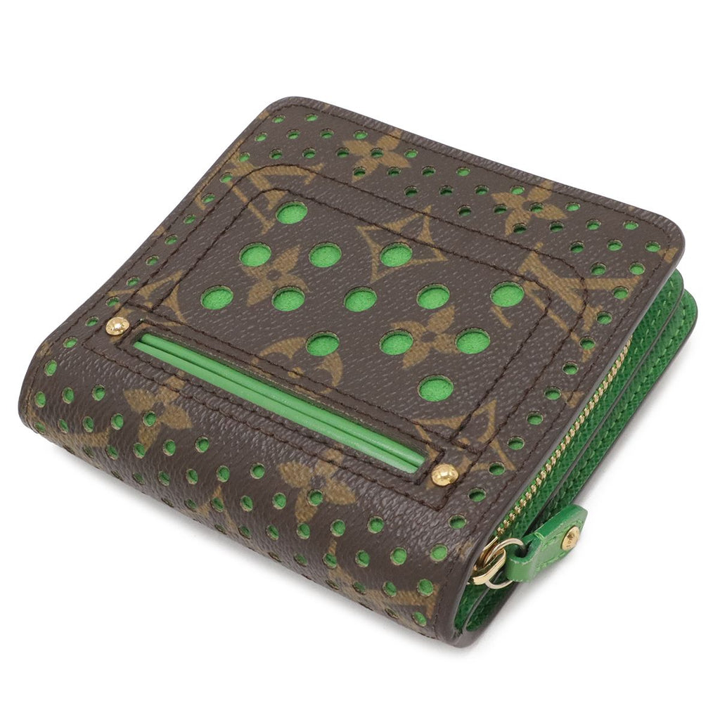 Louis Vuitton Monogram Perforated Compact Zip Bifold Wallet Vert Green — view 2