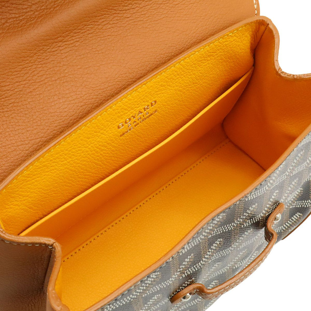 Goyard Saigon Mini Wooden Handle 2-Way Shoulder Bag Herringbone Pattern Brown — view 7