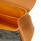 Goyard Saigon Mini Wooden Handle 2-Way Shoulder Bag Herringbone Pattern Brown — view 8