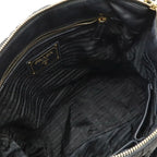 Prada Tessuto Gathered Tote 2-Way Shoulder Bag Crossbody Nylon Nero Black Gold — view 7