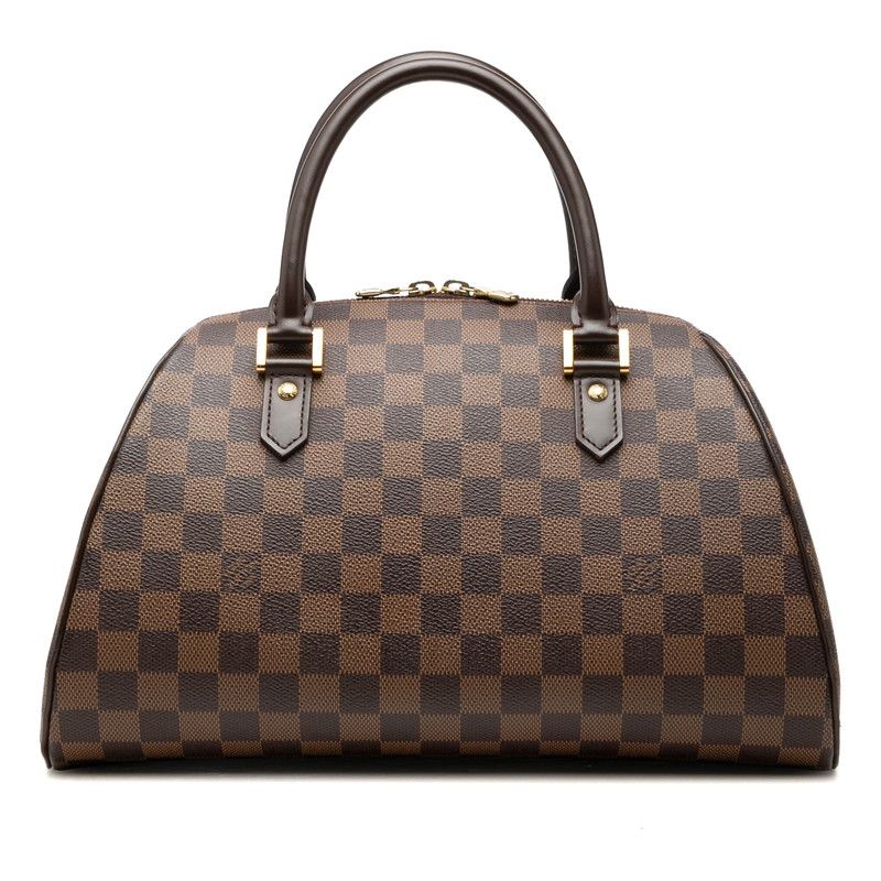 Louis Vuitton Damier Riviera Mini Boston Bag Ebene Brown Leather