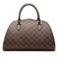 Louis Vuitton Damier Riviera Mini Boston Bag Ebene Brown Leather