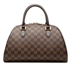 Louis Vuitton Damier Riviera Mini Boston Bag Ebene Brown Leather