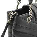 Saint Laurent Paris YSL Loulou Chain Shoulder Bag 2-Way Quilted Leather Black — view 4