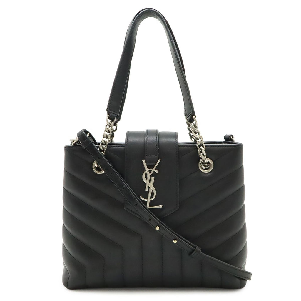 Saint Laurent Paris YSL Loulou Chain Shoulder Bag 2-Way Quilted Leather Black