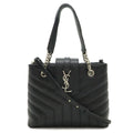 Saint Laurent Paris YSL Loulou Chain Shoulder Bag 2-Way Quilted Leather Black