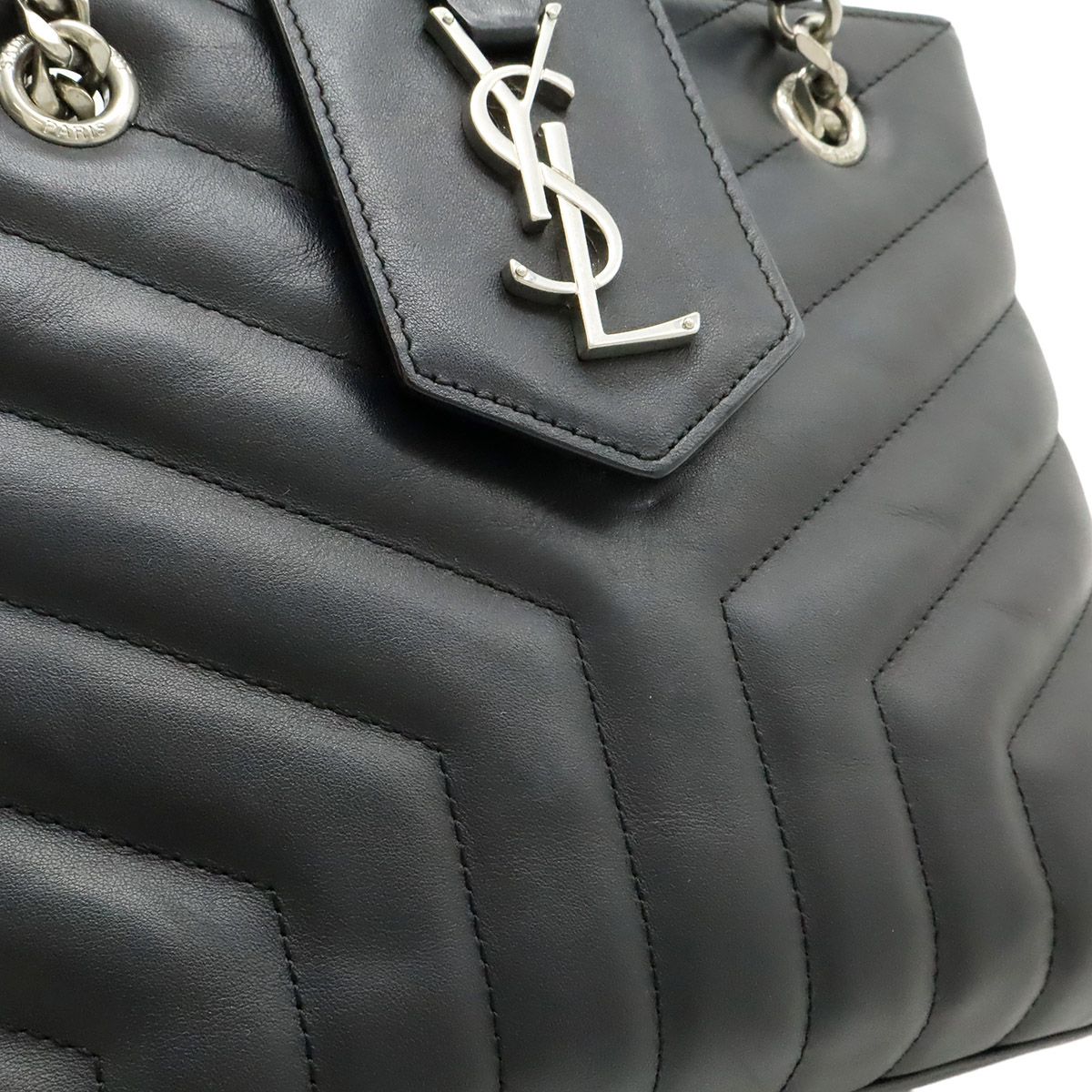 Saint Laurent Paris YSL Loulou Chain Shoulder Bag 2-Way Quilted Leather Black — view 9