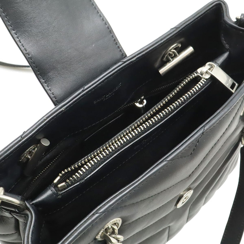 Saint Laurent Paris YSL Loulou Chain Shoulder Bag 2-Way Quilted Leather Black — view 7
