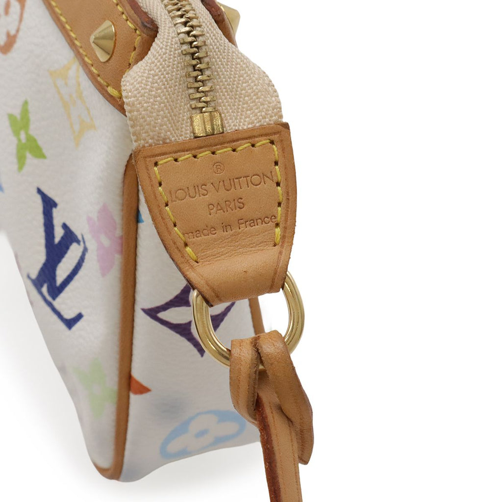 Louis Vuitton Monogram Multicolor Pochette Pouch Party Blanc White — view 5
