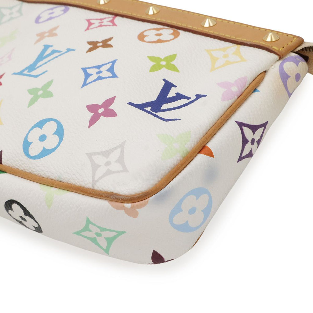 Louis Vuitton Monogram Multicolor Pochette Pouch Party Blanc White — view 3