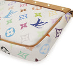 Louis Vuitton Monogram Multicolor Pochette Pouch Party Blanc White — view 3