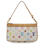 Louis Vuitton Monogram Multicolor Pochette Pouch Party Blanc White