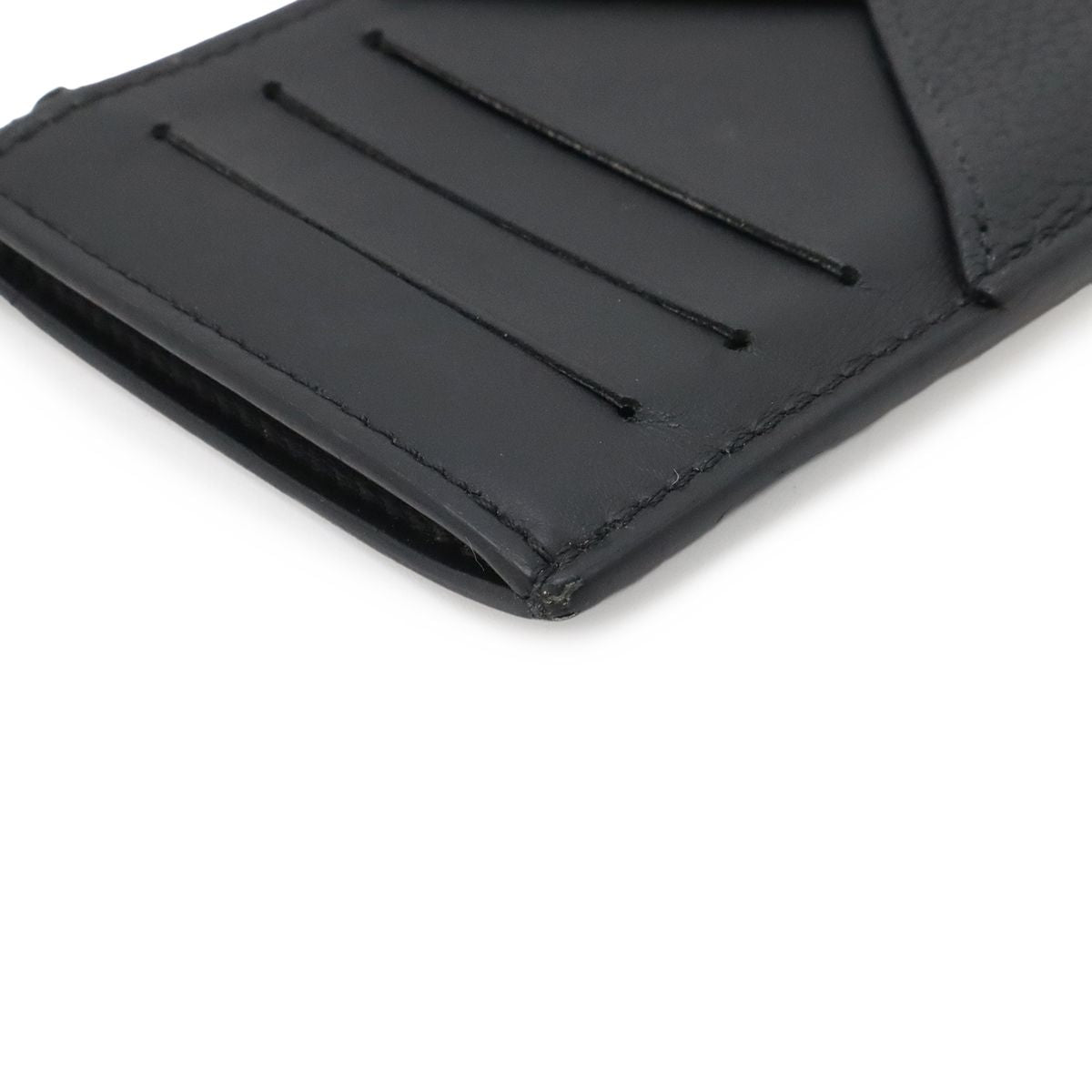 Louis Vuitton LV Aerogram Coin Card Holder Case Leather Noir Black — view 3