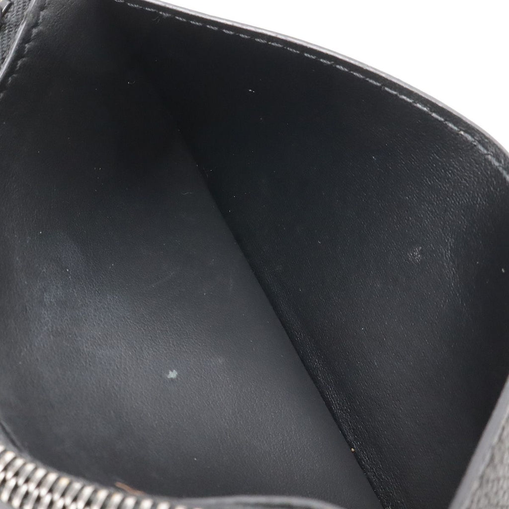 Louis Vuitton LV Aerogram Coin Card Holder Case Leather Noir Black — view 9