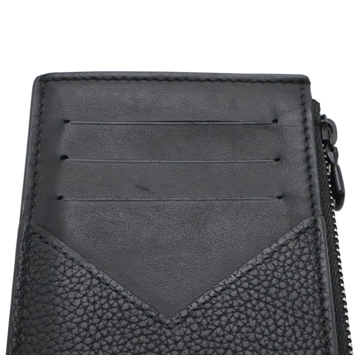 Louis Vuitton LV Aerogram Coin Card Holder Case Leather Noir Black — view 4