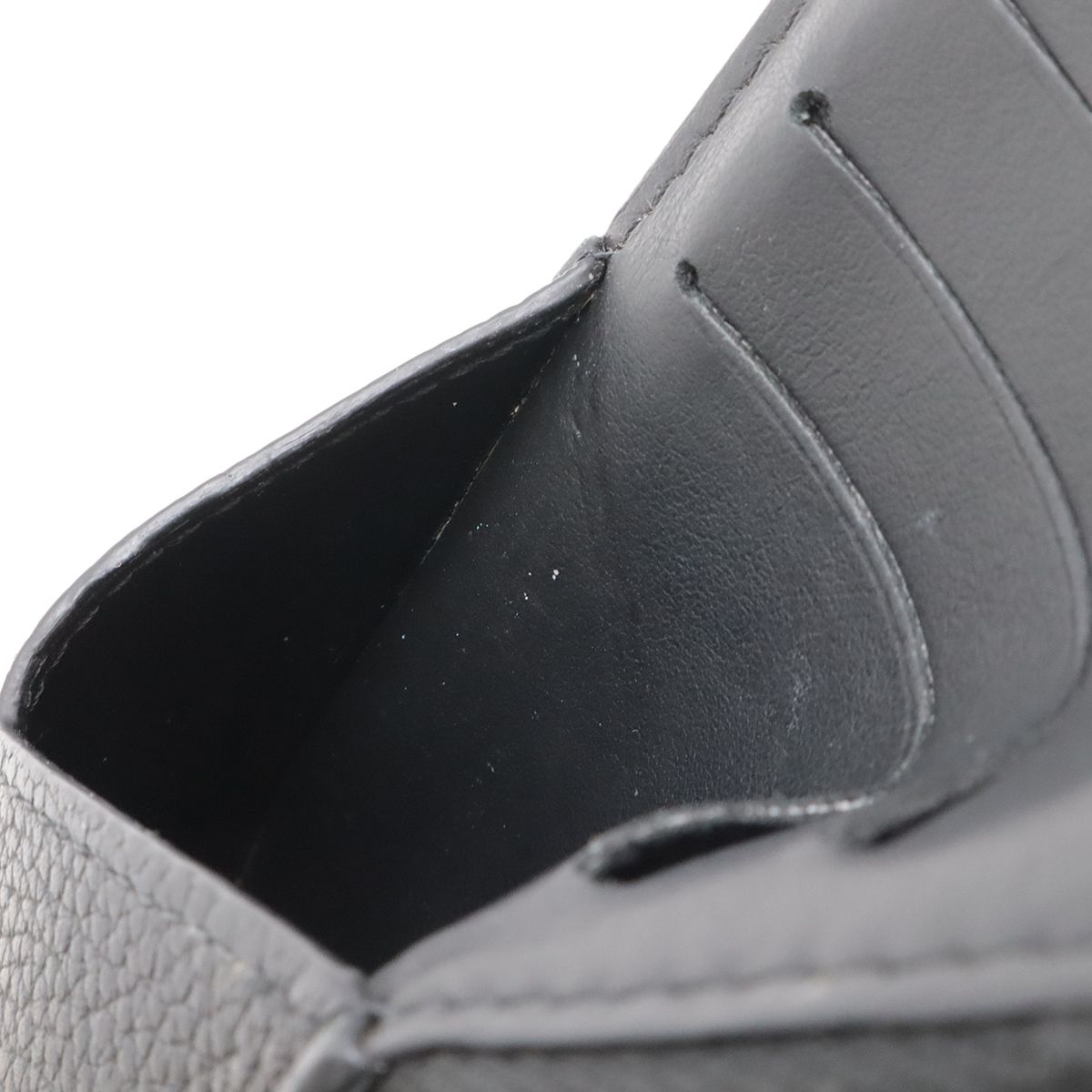 Louis Vuitton LV Aerogram Coin Card Holder Case Leather Noir Black — view 8