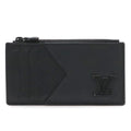 Louis Vuitton LV Aerogram Coin Card Holder Case Leather Noir Black