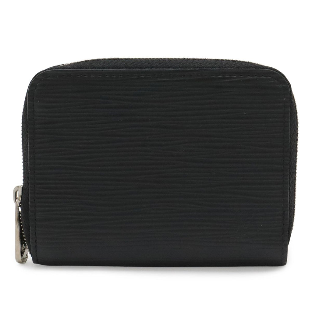 Louis Vuitton Epi Zippy Coin Case Leather Purse Noir Black Silver