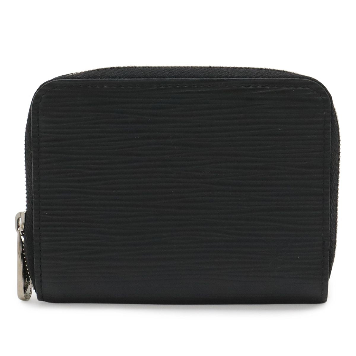 Louis Vuitton Epi Zippy Coin Case Leather Purse Noir Black Silver