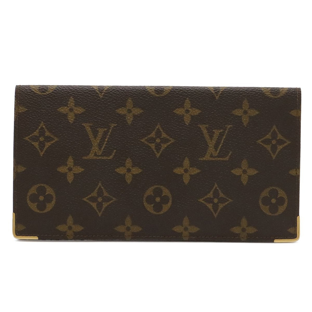 Louis Vuitton Monogram Porte Cheques Double Bifold Wallet Checkbook Case