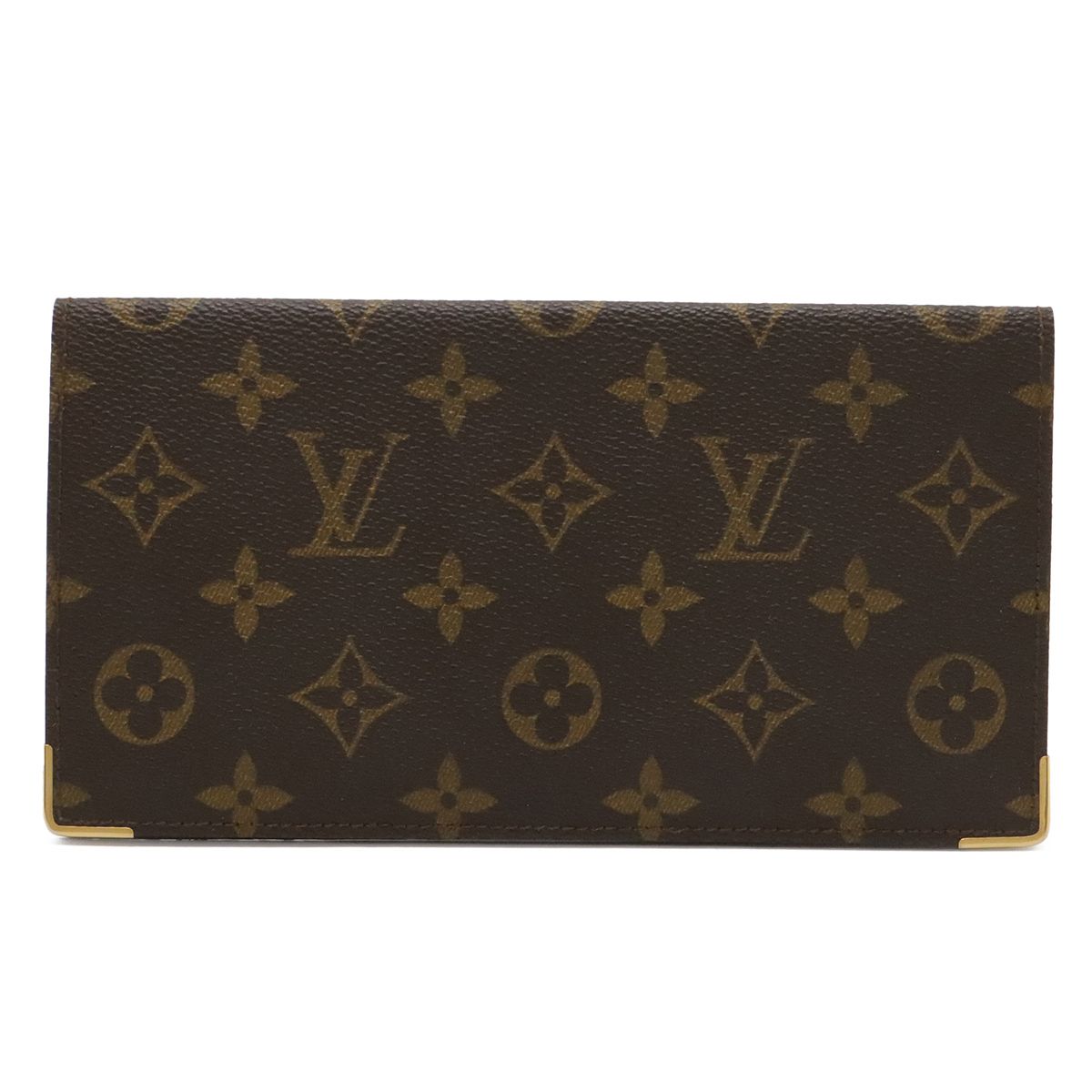Louis Vuitton Monogram Porte Cheques Double Bifold Wallet Checkbook Case