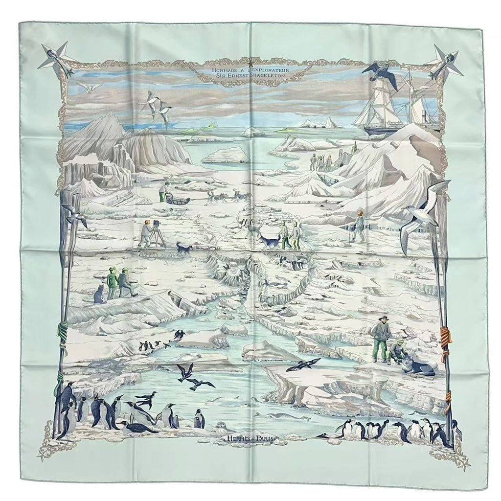 Hermes Carre 90 Scarf Silk Hommage a L'explorateur Sir Ernest Shackleton Homage — view 2