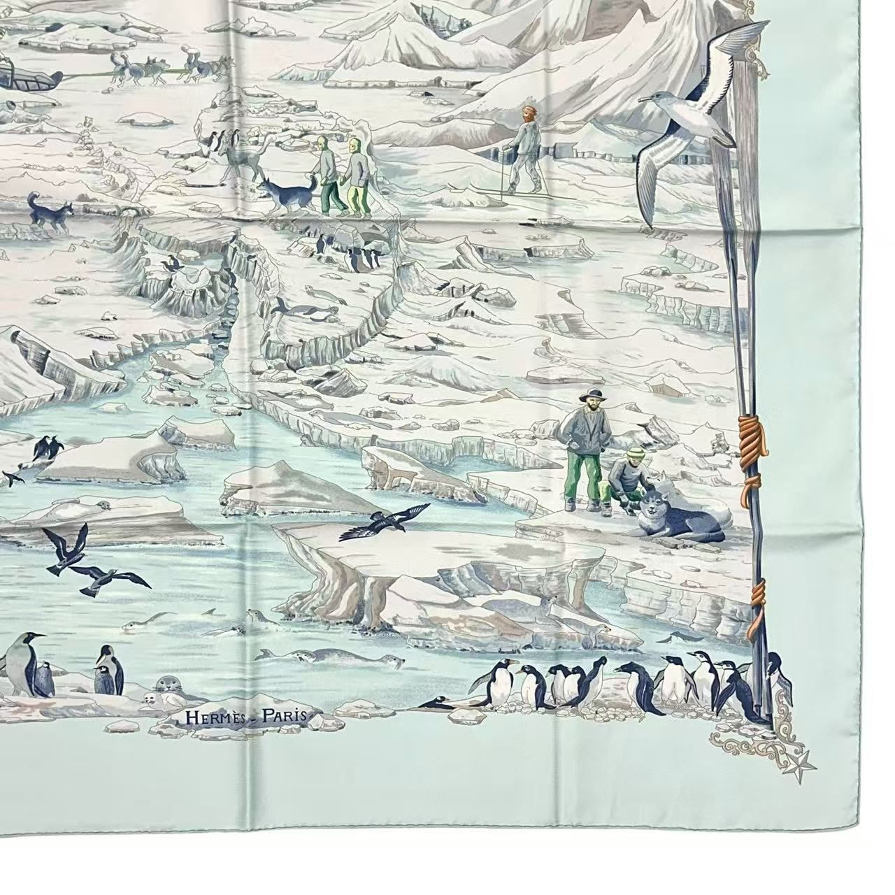 Hermes Carre 90 Scarf Silk Hommage a L'explorateur Sir Ernest Shackleton Homage — view 9