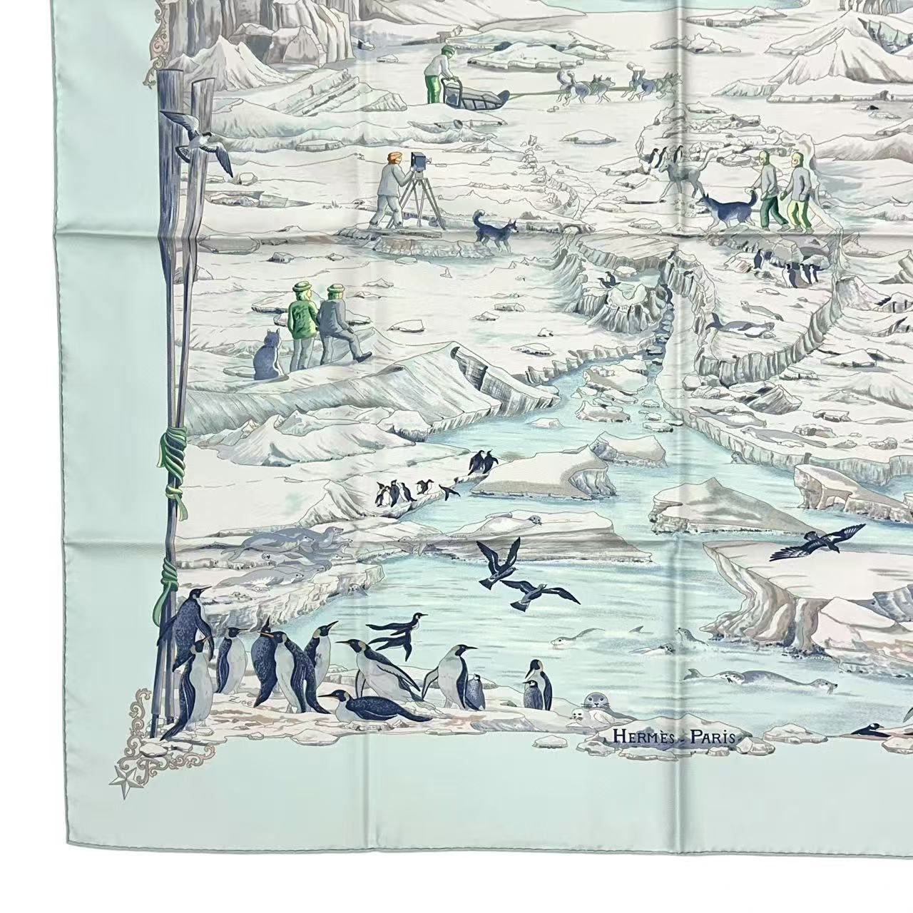 Hermes Carre 90 Scarf Silk Hommage a L'explorateur Sir Ernest Shackleton Homage — view 3