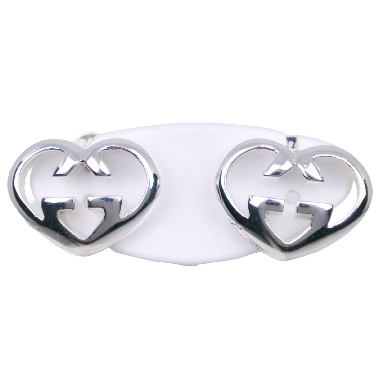 Gucci Interlocking Heart 925 Sterling Silver Earrings