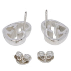 Gucci Interlocking Heart 925 Sterling Silver Earrings — view 4
