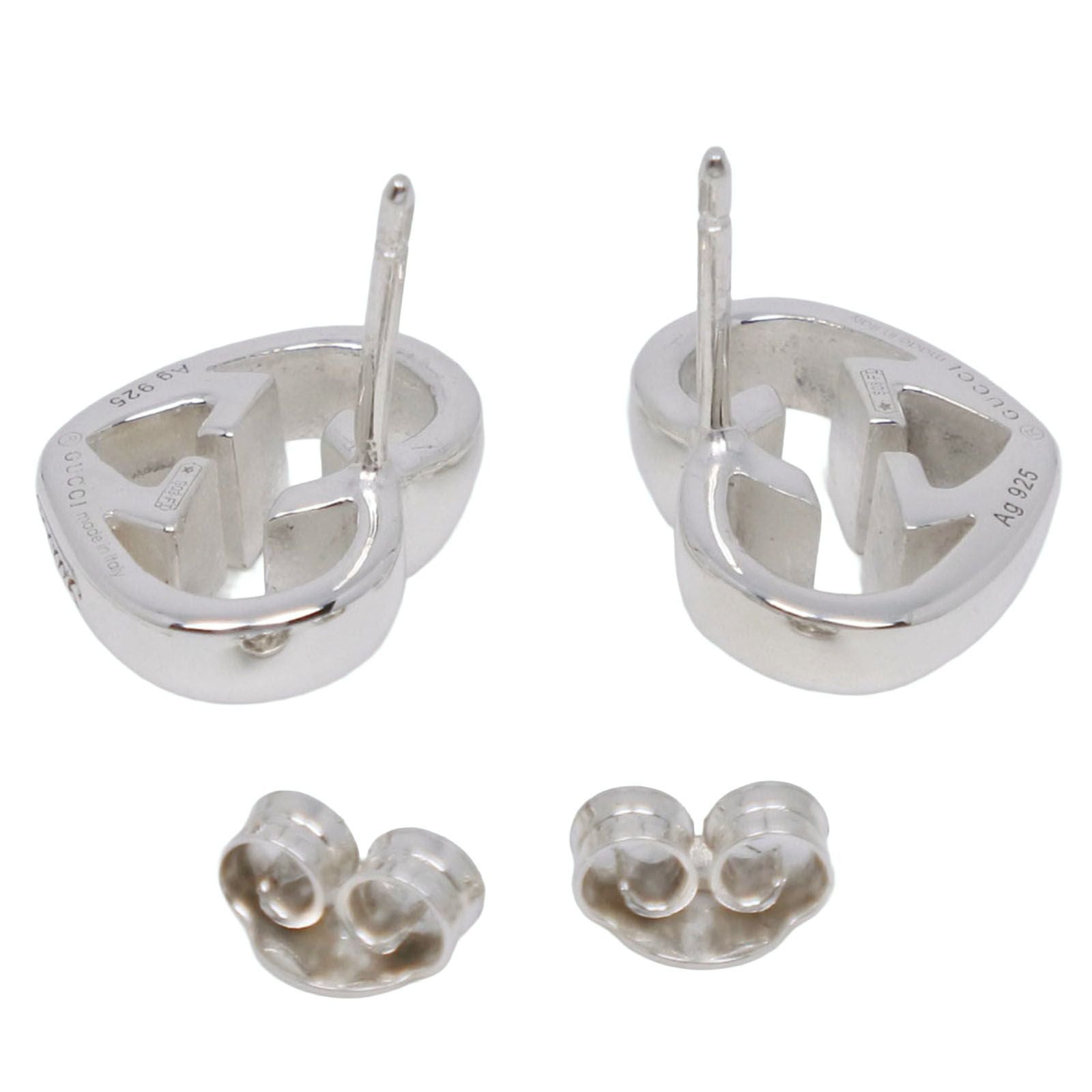 Gucci Interlocking Heart 925 Sterling Silver Earrings — view 4