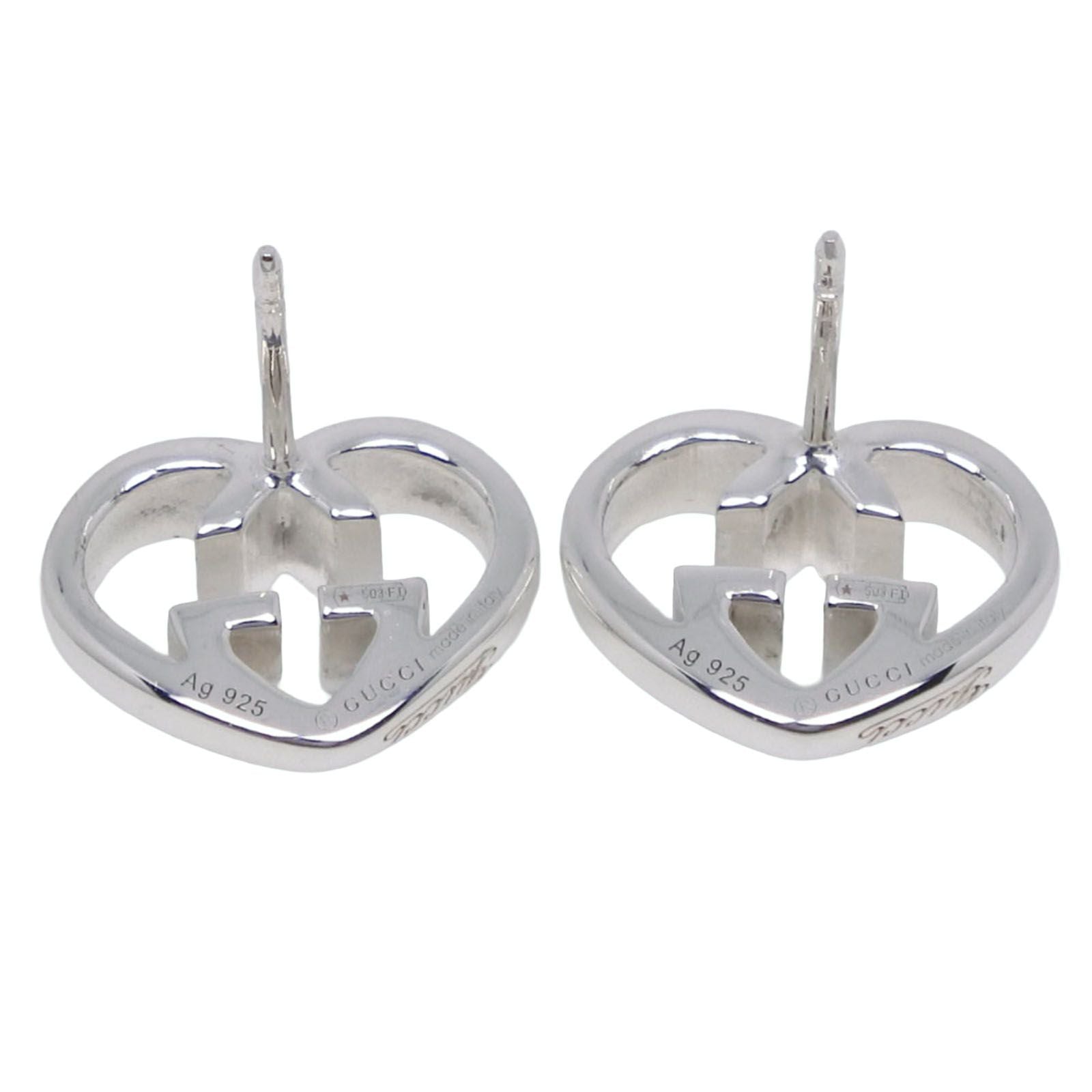 Gucci Interlocking Heart 925 Sterling Silver Earrings — view 5