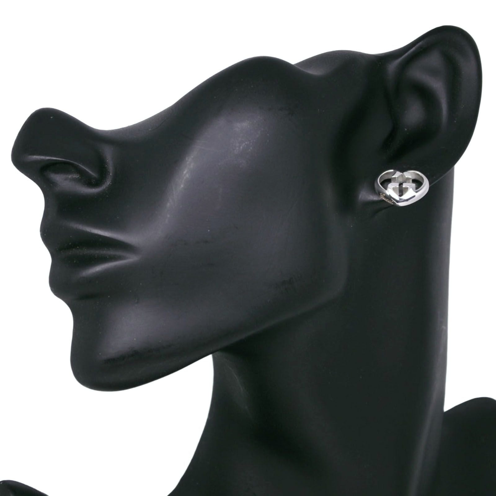Gucci Interlocking Heart 925 Sterling Silver Earrings — view 2