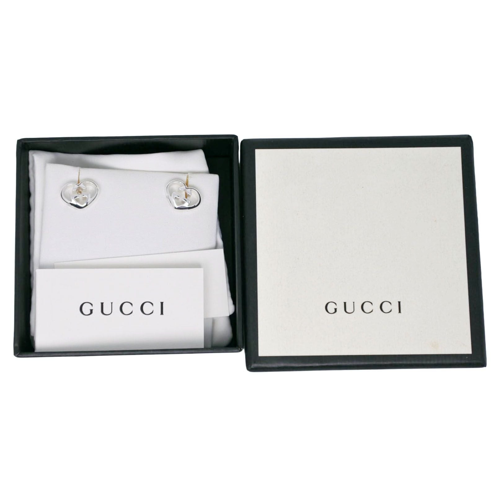 Gucci Interlocking Heart 925 Sterling Silver Earrings — view 6
