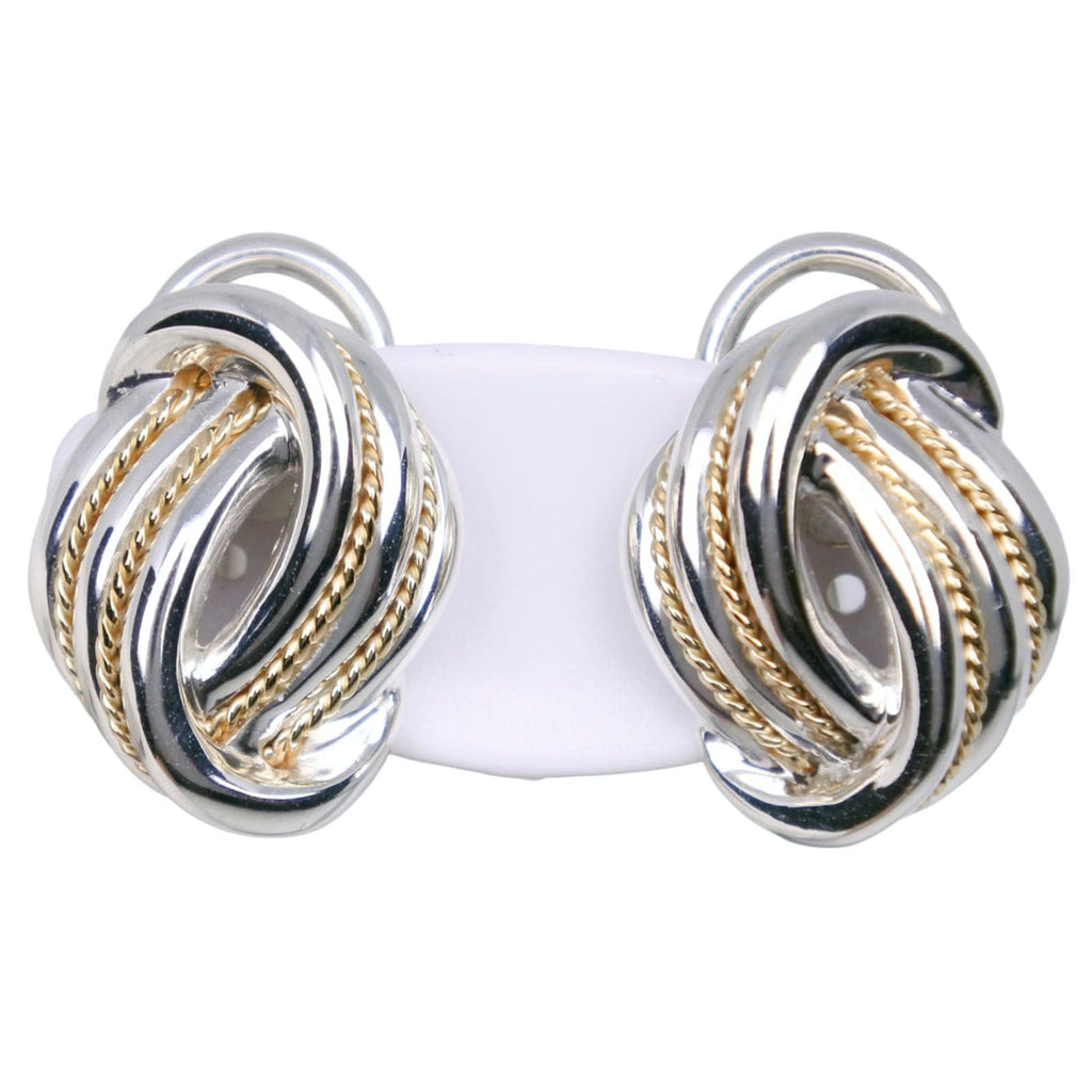 Tiffany & Co Twist 925 Sterling Silver and 18k Yellow Gold Earrings