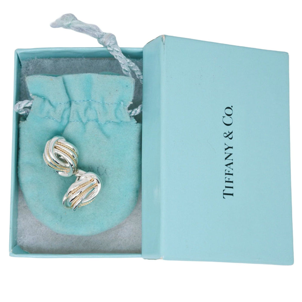 Tiffany & Co Twist 925 Sterling Silver and 18k Yellow Gold Earrings — view 6