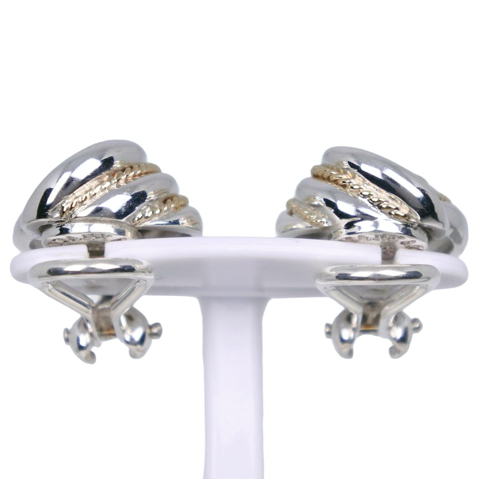 Tiffany & Co Twist 925 Sterling Silver and 18k Yellow Gold Earrings — view 3