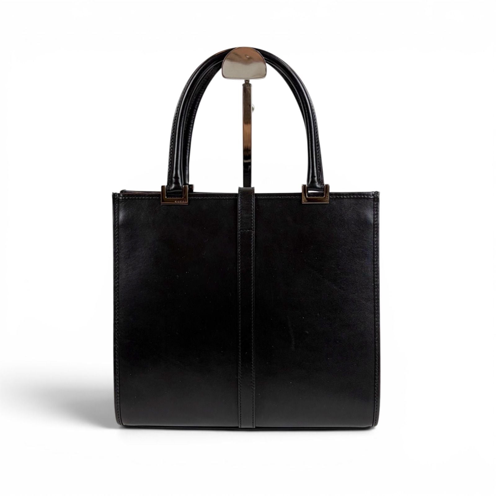 Gucci Jackie Line Handbag Mini Tote Black Leather — view 3