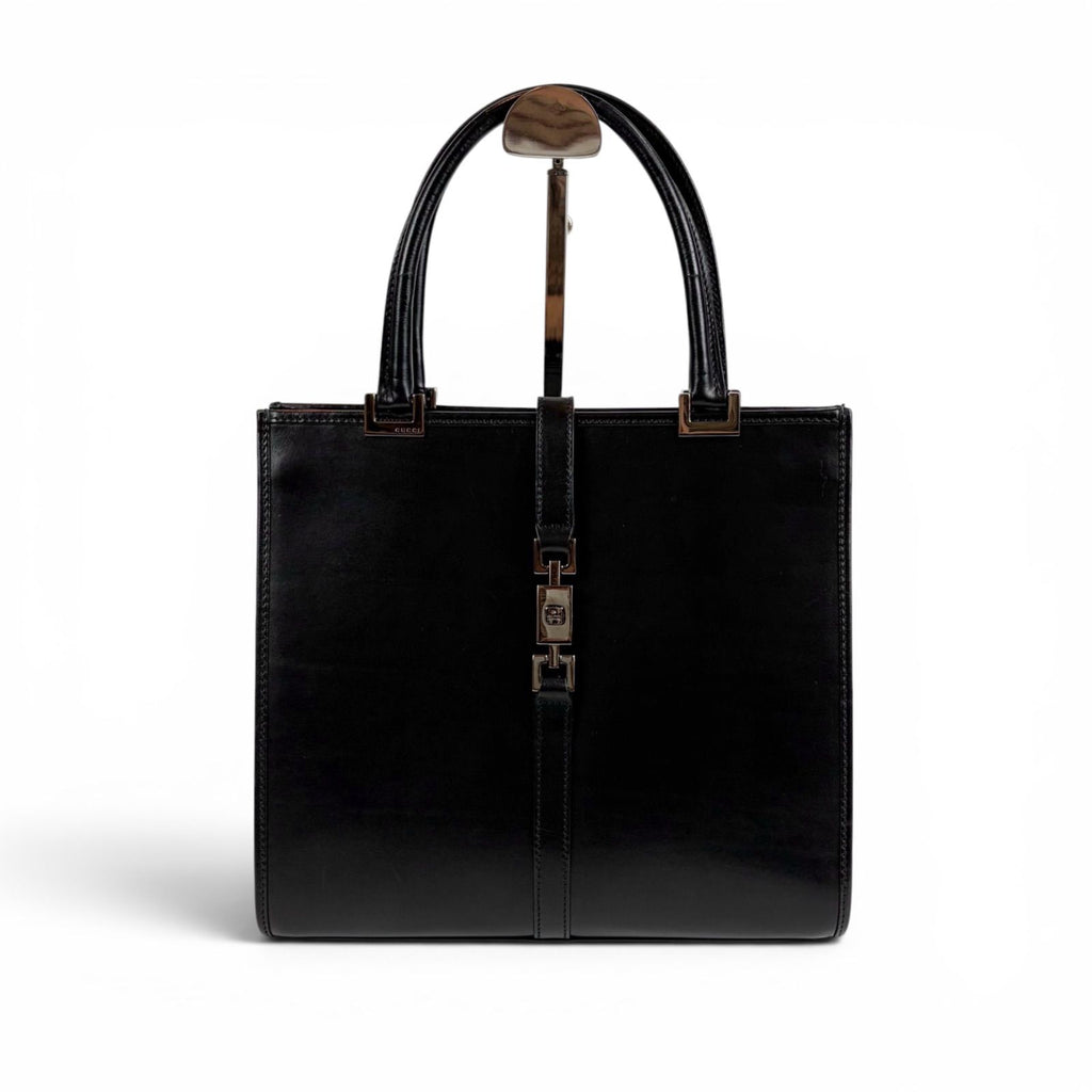 Gucci Jackie Line Handbag Mini Tote Black Leather — view 2