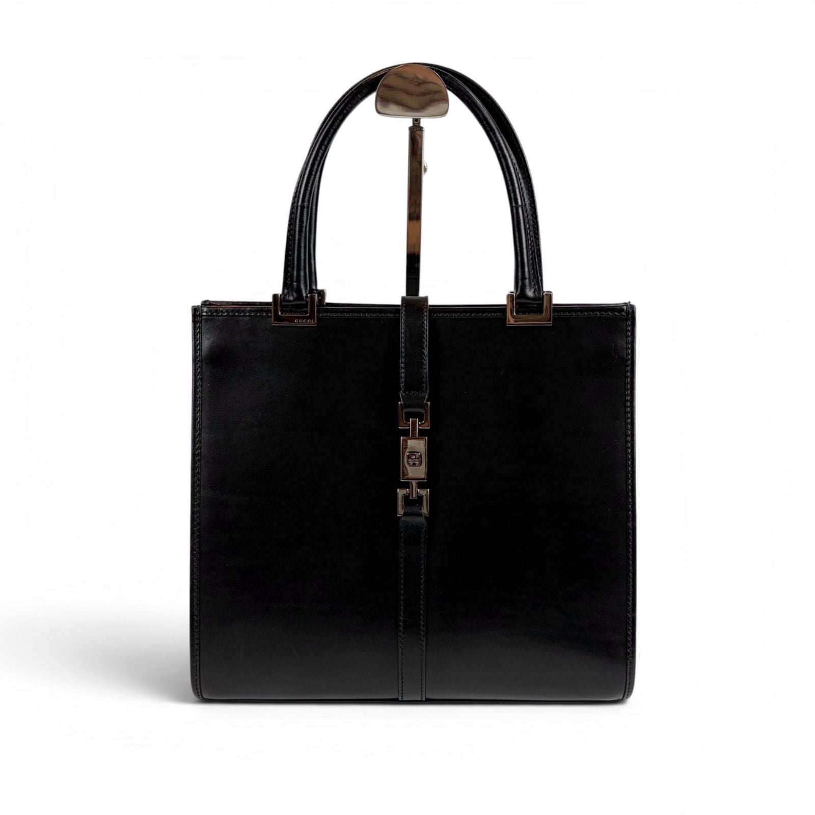 Gucci Jackie Line Handbag Mini Tote Black Leather — view 2