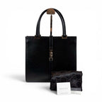 Gucci Jackie Line Handbag Mini Tote Black Leather