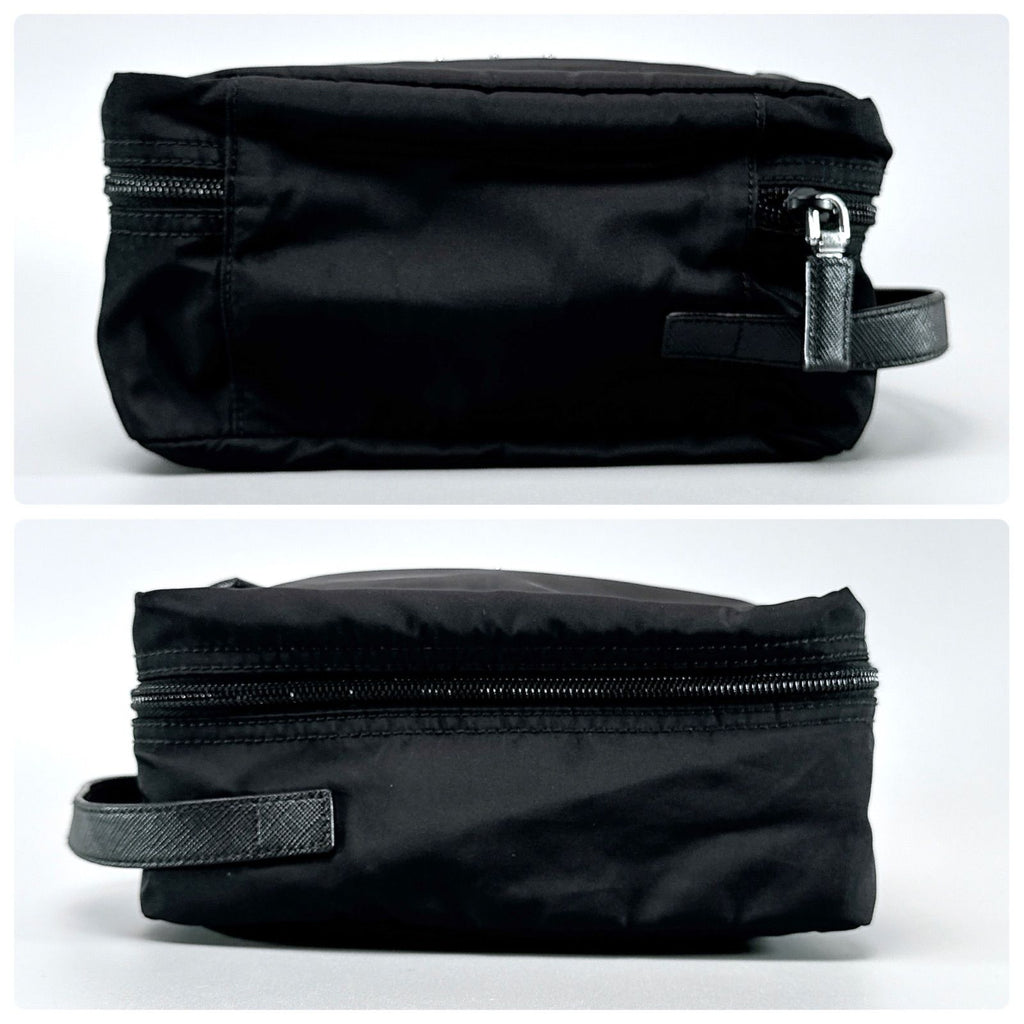 Prada Triangle Logo Clutch Travel Pouch Nylon — view 5