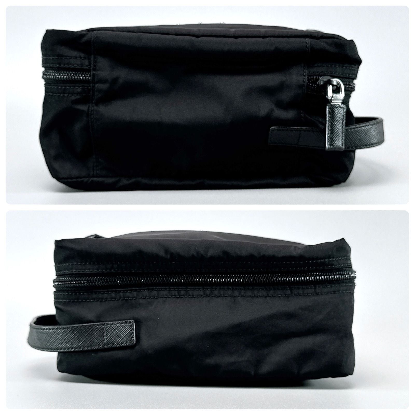 Prada Triangle Logo Clutch Travel Pouch Nylon — view 5
