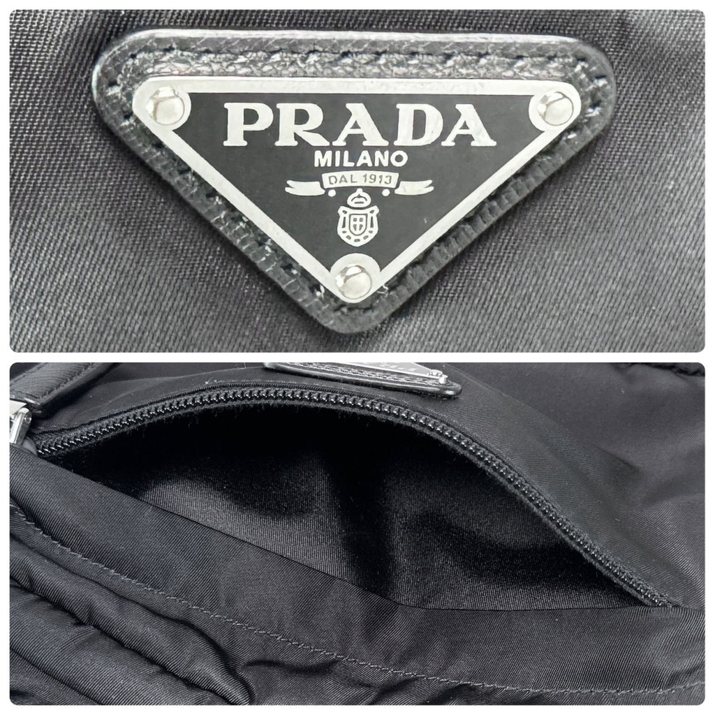 Prada Triangle Logo Clutch Travel Pouch Nylon — view 9