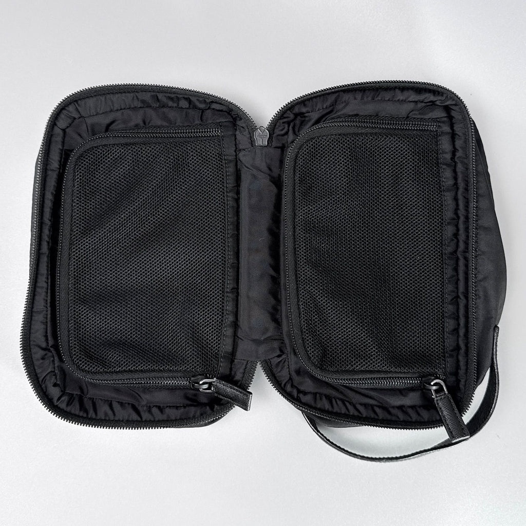 Prada Triangle Logo Clutch Travel Pouch Nylon — view 3