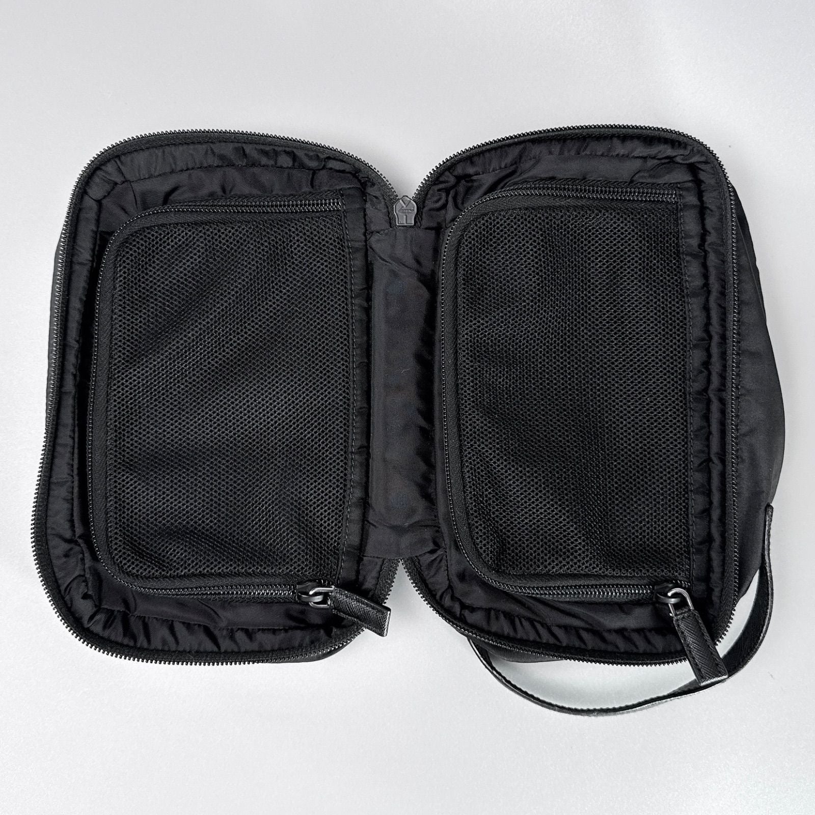 Prada Triangle Logo Clutch Travel Pouch Nylon — view 3
