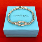 Tiffany & Co Vintage Double Rope Knot Bracelet 925 Sterling Silver